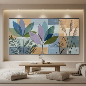 Modern Abstract Botanical Canvas Art | Handmade Oil Painting #SS284