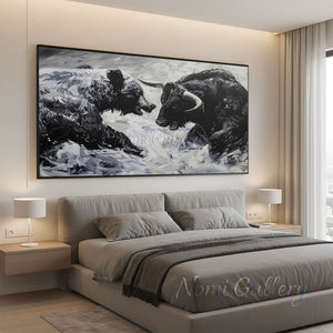 Abstract Bull and Bear Oil Painting #SS285
