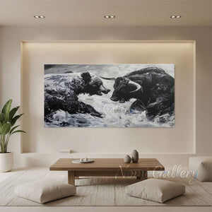 Abstract Bull and Bear Oil Painting #SS285