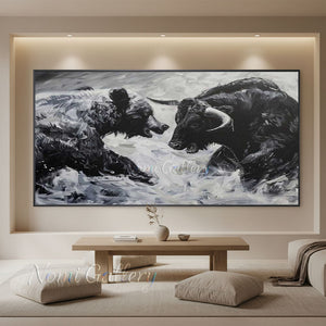 Abstract Bull and Bear Oil Painting #SS285