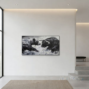 Abstract Bull and Bear Oil Painting #SS285