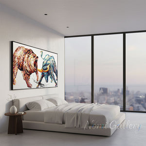 Expressionist Bull and Bear Oil Painting | Canvas Art #SS286
