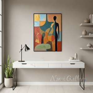 Textured Abstract Figure Colorful Handmade Oil Painting #SS156