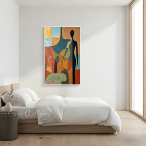 Textured Abstract Figure Colorful Handmade Oil Painting #SS156