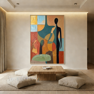 Textured Abstract Figure Colorful Handmade Oil Painting #SS156