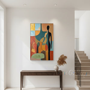 Textured Abstract Figure Colorful Handmade Oil Painting #SS156