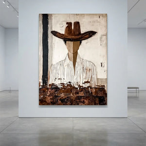 Handcrafted Abstract Cowboy Oil Painting | Textured Art #SS305