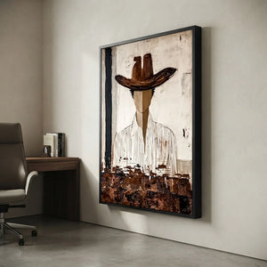 Handcrafted Abstract Cowboy Oil Painting | Textured Art #SS305