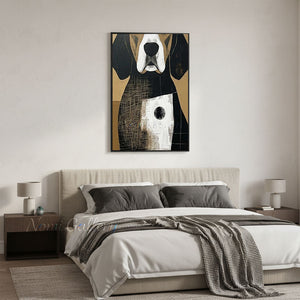 Handmade Modern Retro Abstract Dog Canvas Wall Art #TC014