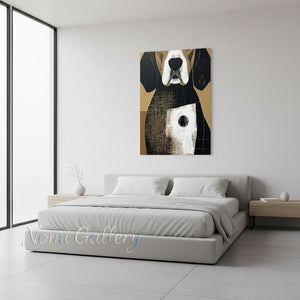 Handmade Modern Retro Abstract Dog Canvas Wall Art #TC014