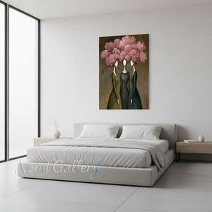 Handmade 3D Textured Green Floral Abstract Canvas Art #TC015