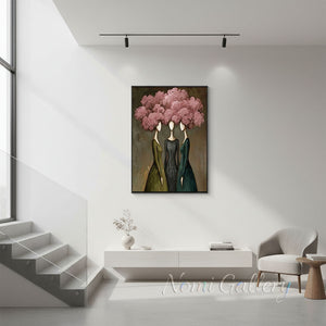 Handmade 3D Textured Green Floral Abstract Canvas Art #TC015