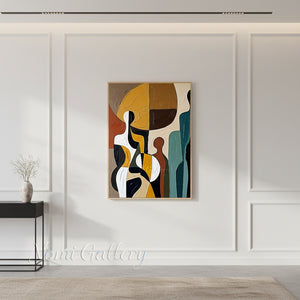 Framed Abstract Red Lips Silhouette Handmade Oil Painting #SS160