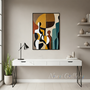 Framed Abstract Red Lips Silhouette Handmade Oil Painting #SS160