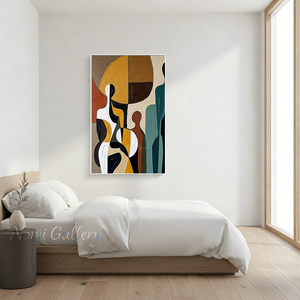 Framed Abstract Red Lips Silhouette Handmade Oil Painting #SS160