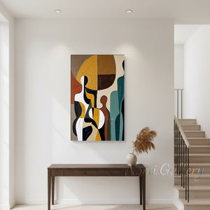 Framed Abstract Red Lips Silhouette Handmade Oil Painting #SS160