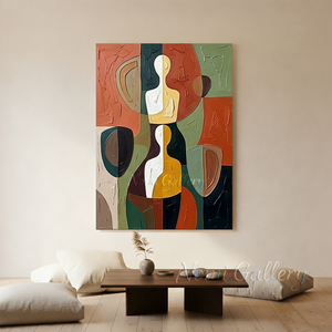 Textured Cubist Abstract Figure Handmade Oil Painting #SS159