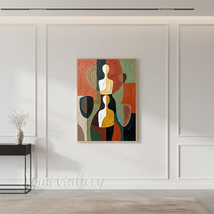 Textured Cubist Abstract Figure Handmade Oil Painting #SS159