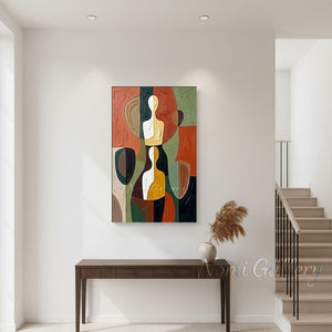 Textured Cubist Abstract Figure Handmade Oil Painting #SS159