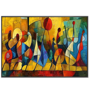Vibrant Abstract Figures Canvas Art #NM399