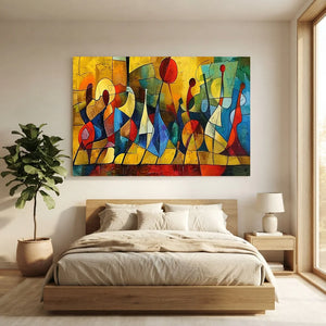 Vibrant Abstract Figures Canvas Art #NM399