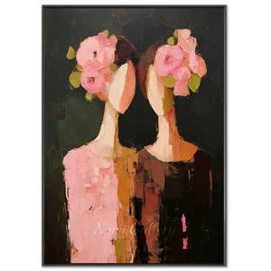 Handcrafted Abstract Floral Oil Painting | Textured Art #SS306