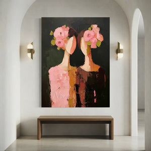 Handcrafted Abstract Floral Oil Painting | Textured Art #SS306