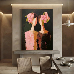 Handcrafted Abstract Floral Oil Painting | Textured Art #SS306