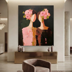 Handcrafted Abstract Floral Oil Painting | Textured Art #SS306