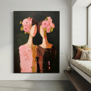 Handcrafted Abstract Floral Oil Painting | Textured Art #SS306