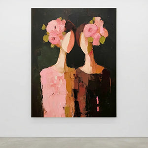 Handcrafted Abstract Floral Oil Painting | Textured Art #SS306