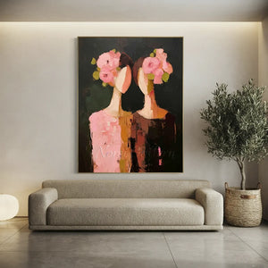 Handcrafted Abstract Floral Oil Painting | Textured Art #SS306