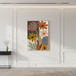 Abstract Floral Textured Canvas Art Painting #SS250