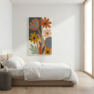Abstract Floral Textured Canvas Art Painting #SS250