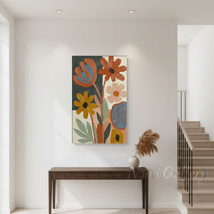 Abstract Floral Textured Canvas Art Painting #SS250