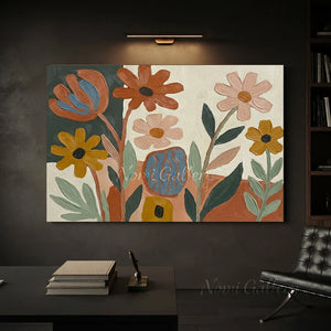 Large Modern Abstract Floral Oil Painting | Handmade Canvas Art #AA011