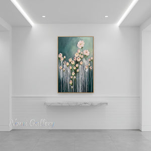Handmade Luxury 3D Textured Orange Floral Canvas Art #TC018