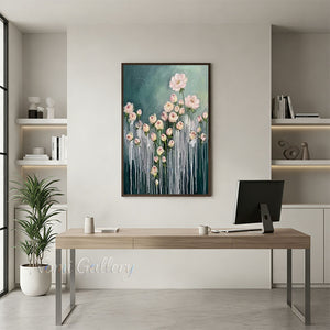 Handmade Luxury 3D Textured Orange Floral Canvas Art #TC018