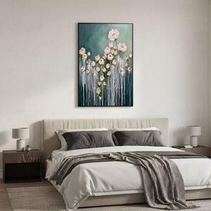 Handmade Luxury 3D Textured Orange Floral Canvas Art #TC018