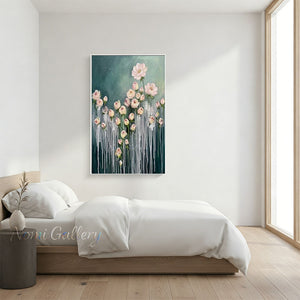 Handmade Luxury 3D Textured Orange Floral Canvas Art #TC018