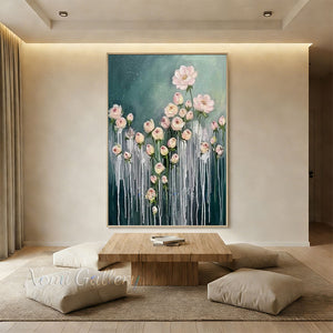 Handmade Luxury 3D Textured Orange Floral Canvas Art #TC018