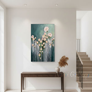 Handmade Luxury 3D Textured Orange Floral Canvas Art #TC018