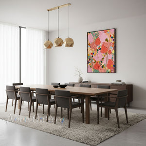 Textured Boho Floral Wall Art for Living Room Decor #SS252