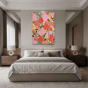 Textured Boho Floral Wall Art for Living Room Decor #SS252