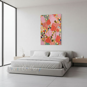 Textured Boho Floral Wall Art for Living Room Decor #SS252