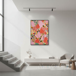 Textured Boho Floral Wall Art for Living Room Decor #SS252