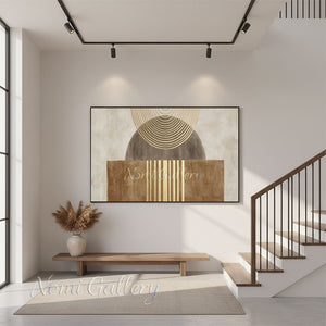 Wabi Sabi Minimalist Abstract Geometric Oil Painting #SS287