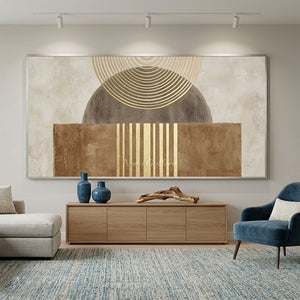 Wabi Sabi Minimalist Abstract Geometric Oil Painting #SS287