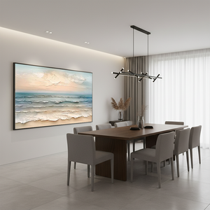 Large Abstract Blue Sea Textured Oil Painting #SS110