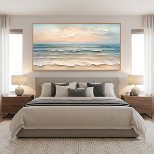 Large Abstract Blue Sea Textured Oil Painting #SS110